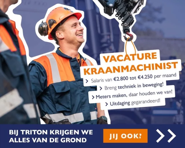 🏗️𝗛𝗲𝘆 𝗮𝗮𝗻𝗽𝗮𝗸𝗸𝗲𝗿! 𝗞𝗹𝗮𝗮𝗿 𝘃𝗼𝗼𝗿 𝗶𝗲𝘁𝘀 𝗻𝗶𝗲𝘂𝘄𝘀? 𝗠𝗼𝗼𝗶!💪🏼

🔱Triton Transport Techniek uit Diessen is namelijk op zoek naar een kraanmachinist die niet bang is voor een uitdaging. Waar andere stoppen, gaan zij namelijk verder. Als kraanmachinist breng jij alles in beweging! Machines verplaatsen, installaties hijsen, grote projecten strak neerzetten, dát is werken bij Triton. En jij staat middenin de actie.💪

𝗪𝗮𝗮𝗿𝗼𝗺 𝗷𝗶𝗷 𝗱𝗲𝘇𝗲 𝗸𝗮𝗻𝘀 𝗺𝗼𝗲𝘁 𝗴𝗿𝗶𝗷𝗽𝗲𝗻:
- Verdien €2.800 tot €4.250 per maand
- Meters maken, daar houden we van! 
- Uitdaging gegarandeerd! 
- Brabants, gezellig en gedreven team 
- Wie wil werken, kan hier overuren maken. 
- Geen ervaring, maar wel de ambitie? Wij leren je alles!
- Vakmensen met passie, een nuchtere kop en droge humor!

Kun je strak overzicht houden en heb je technisch inzicht en zin om te leren? Dan pas jij hier!

🪝𝗛𝗮𝗮𝗸 𝗮𝗮𝗻 𝗯𝗶𝗷 𝗧𝗿𝗶𝘁𝗼𝗻 𝗲𝗻 𝗹𝗮𝗮𝘁 𝘇𝗶𝗲𝗻 𝘄𝗮𝘁 𝗷𝗶𝗷 𝗶𝗻 𝗵𝘂𝗶𝘀 𝗵𝗲𝗯𝘁.

YouTube: https://youtu.be/EvlUVveoVik?si=evN0gHlLNZwjUQAK

Vacature: https://www.werkenindekempen.nl/vacatures/kraanmachinist-diessen-24715-1763563778-c1077

#werkenindekempen #mooiwerk #brabantsegezelligheid
