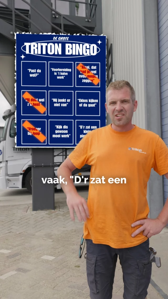 𝐓𝐫𝐢𝐭𝐨𝐧-𝐛𝐢𝐧𝐠𝐨. 𝐖𝐢𝐞 𝐡𝐞𝐫𝐤𝐞𝐧𝐭 𝐡𝐞𝐭? 😄🔱

Wij vroegen onze mannen: wat wordt er op élke klus gezegd?

🔷 "Vroeger bij Joop..." (altijd raak)
 🔷 "Amai, dat had je van tevoren wel even mogen zeggen" 😅
 🔷 "Ach, dat is een klein piepie"

En weet je wat? Het lukt uiteindelijk gewoon altijd. Want dát is waar het om gaat. 💪💙

Welke zin ontbreekt er nog in onze bingokaart? Zet 'm in de comments! 👇

#Triton #TritonBingo #Herkenbaar #TeamTriton #Vakmanschap #NuchterBlijven